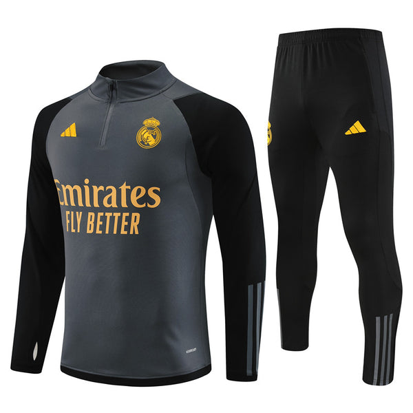 REAL MADRID 1/2 ZIP GREY/YELLOW