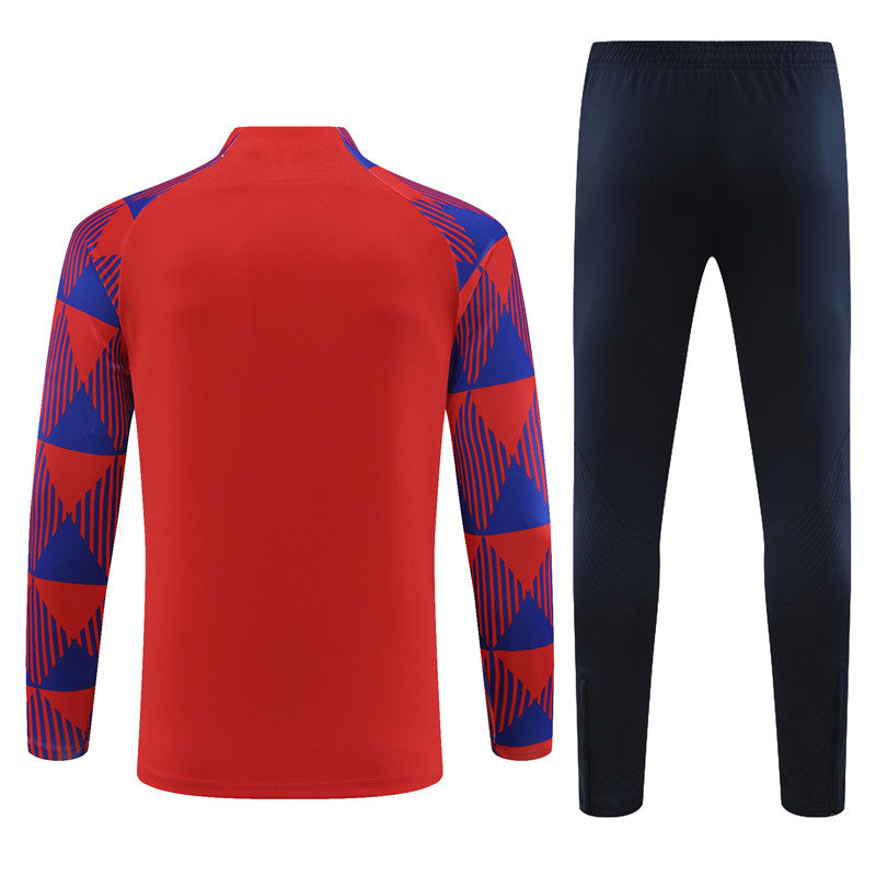 BARCELONA 1/2 ZIP RED/BLUE