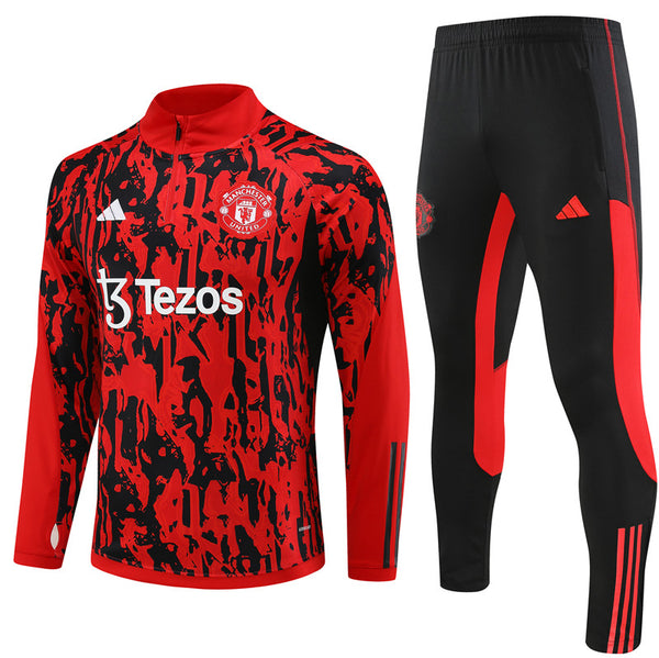 MANCHESTER UNITED 1/2 ZIP RED/BLACK