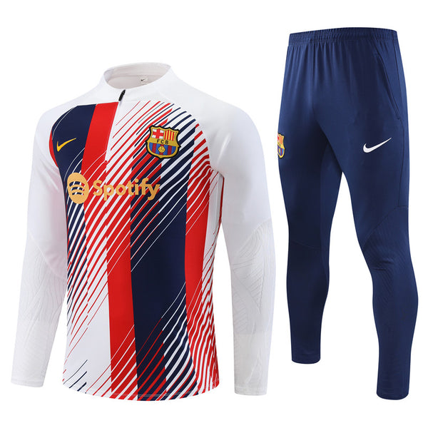 BARCELONA 1/2 ZIP WHITE BLAUGRANA