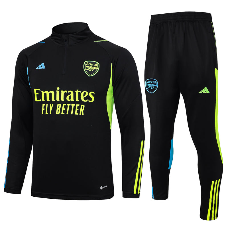 ARSENAL 1/2 ZIP BLACK/BRIGHT GREEN