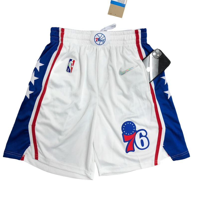 PHILADELPHIA 76ERS WHITE PANTALONCINI